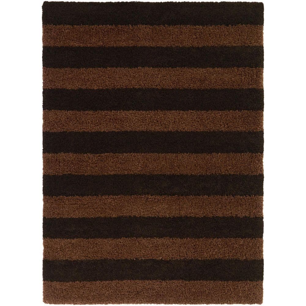 Bruice Brown 5 ft. 3 in. x 7 ft. Striped Area Rug - Hercitys