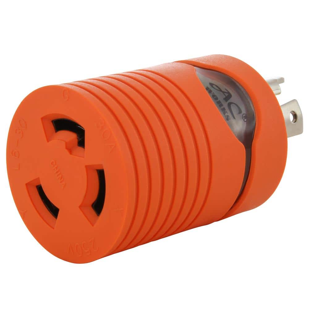 Locking Adapter NEMA L14-30P 30Amp 125/250Volt 4Prong Locking Plug to L6-30R 3Prong 30Amp 250Volt Locking Female - Hercitys