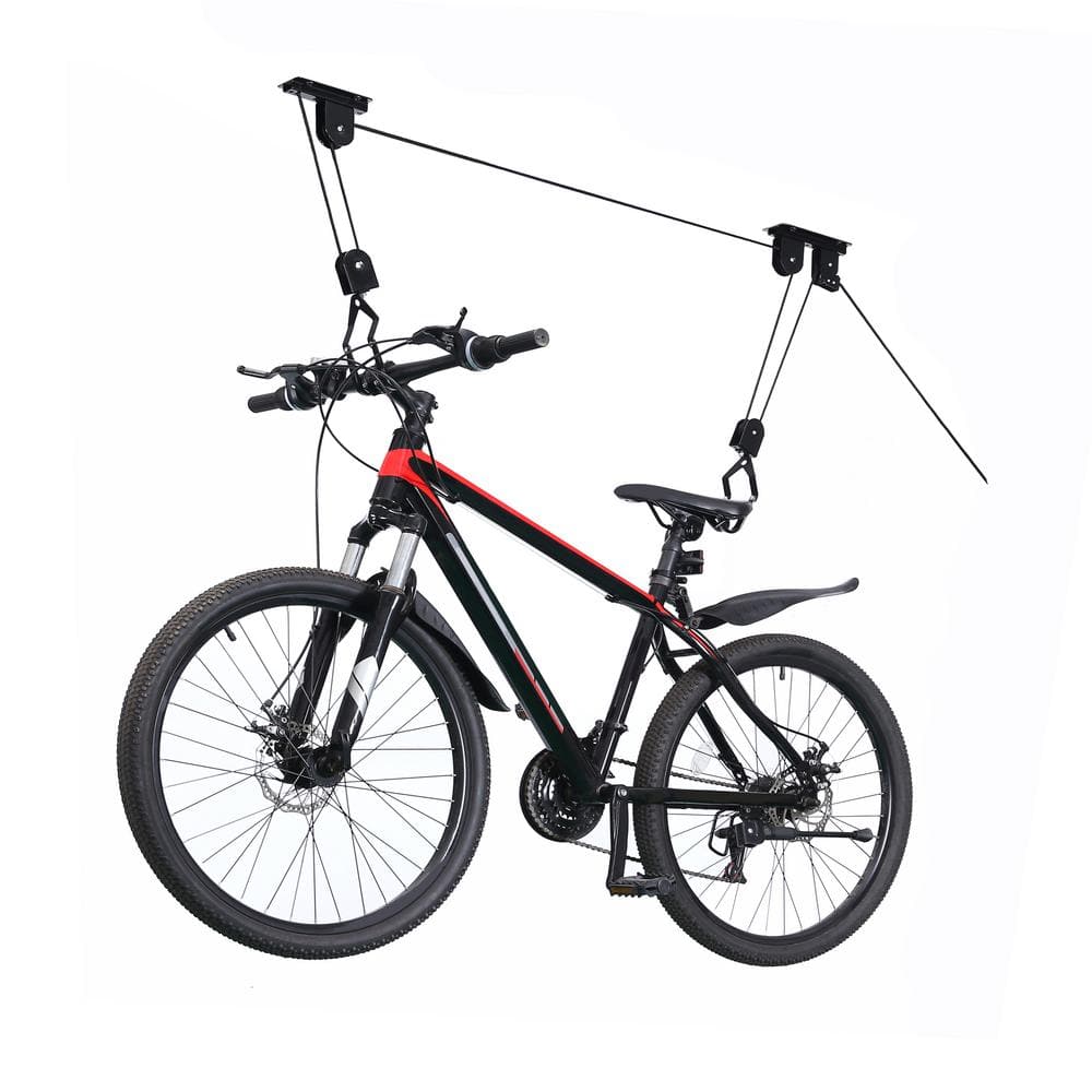 Black 2-Bike Ceiling Mount Garage Bike Rack - Hercitys