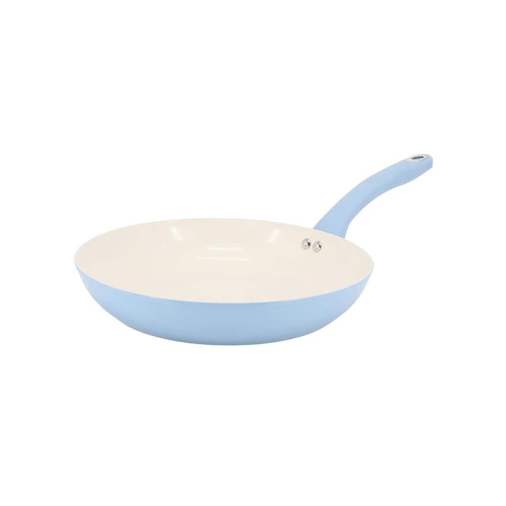 Rexford 8 in. Ceramic Nonstick Aluminum Frying Pan in Soft Blue - Hercitys