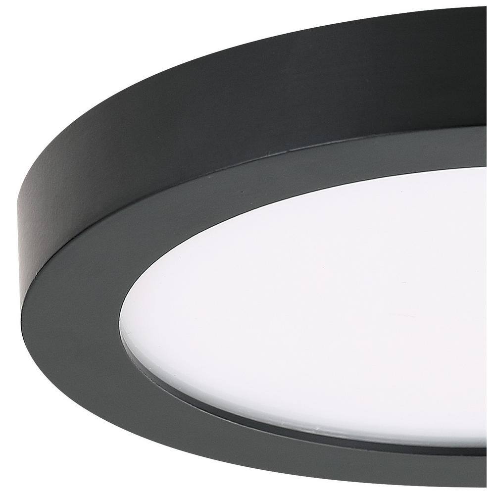 Vantage 7.5 in. 1-Light Black LED Flush Mount with Acrylic Diffuser - Hercitys