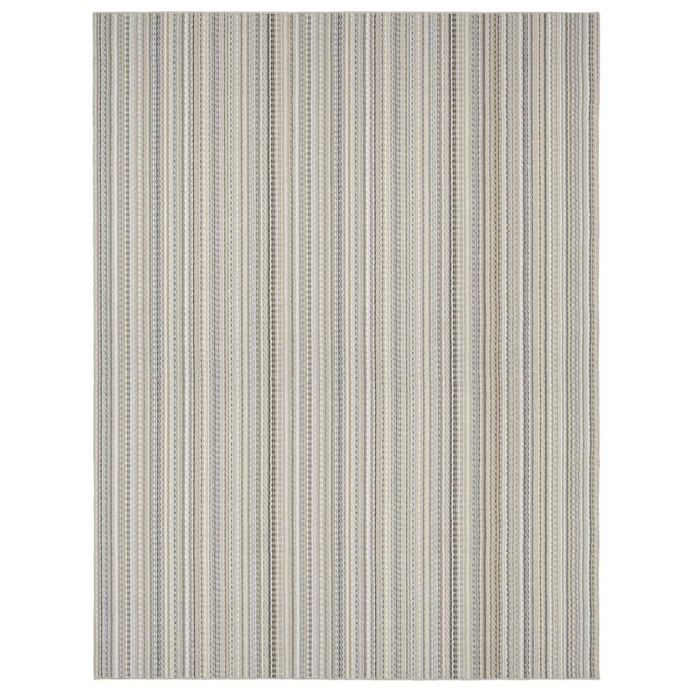 Carnival Stripe Random Earth Tone 9 ft. x 12 ft. Area Rug - Hercitys
