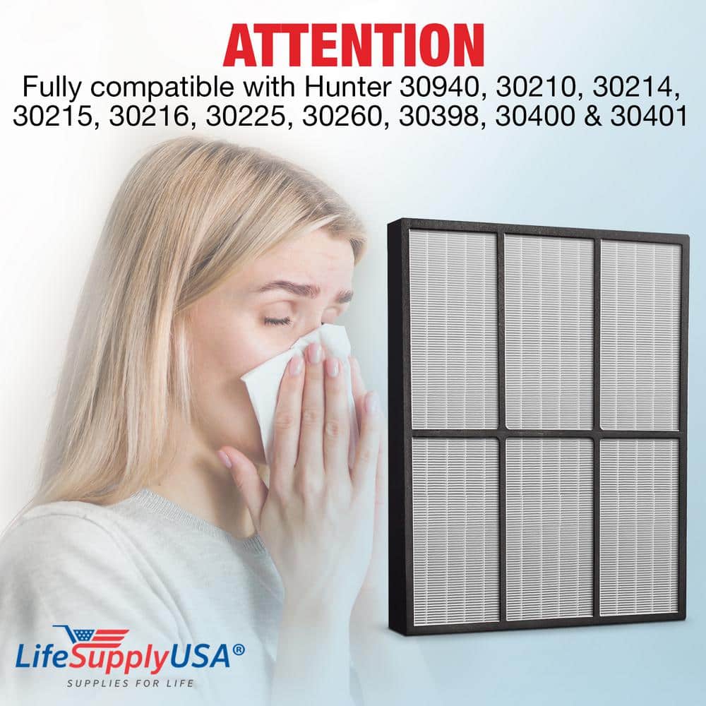 True HEPA Air Filter Replacement Compatible with Hunter 30940 30210 30214 30215 30216 30225 30260 30398 30400 30401 - Hercitys