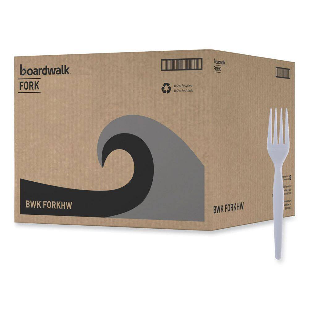 White Heavyweight Disposable Polystyrene Forks (1000-Carton) - Hercitys