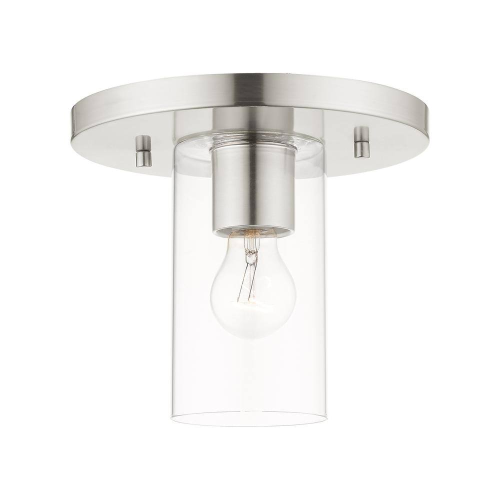 Zurich 1 Light Brushed Nickel Flush Mount - Hercitys