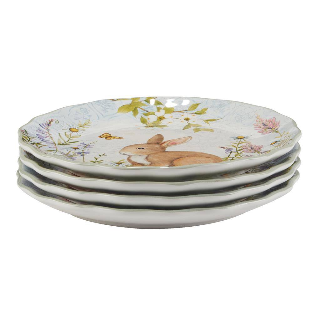 Multi-Colored Easter Meadow Dessert Plates (Set of 4) - Hercitys