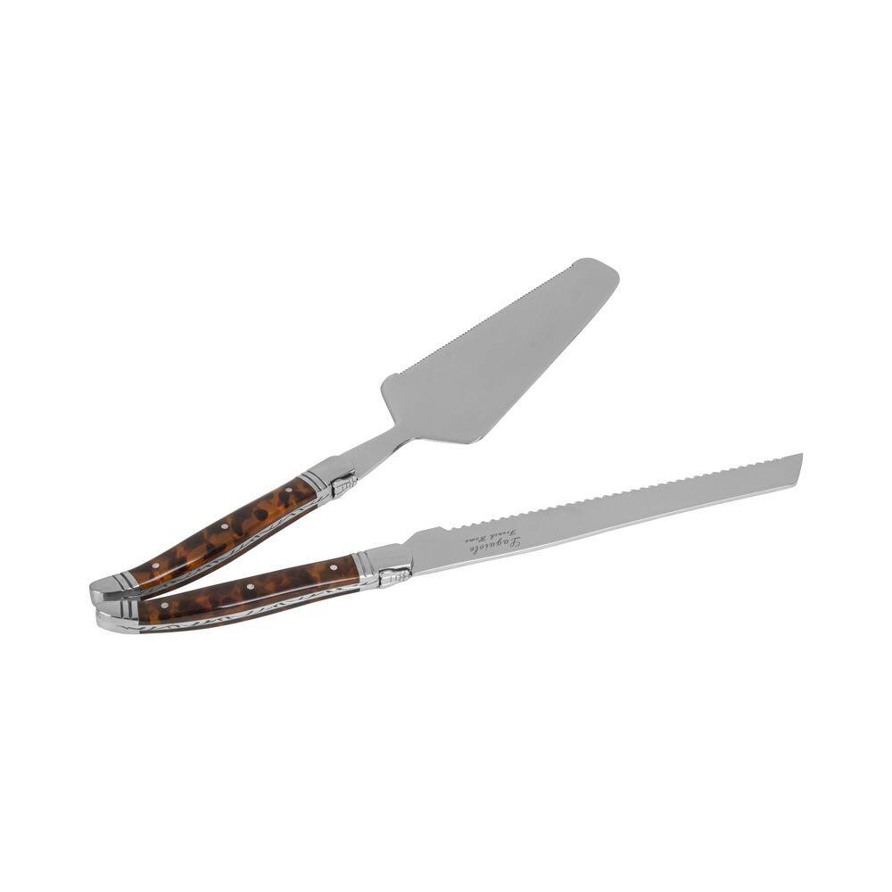Connoisseur Laguiole 2-Piece Cake and Pie Stainless Steel Server Set with Tortoise Shell Handles - Hercitys