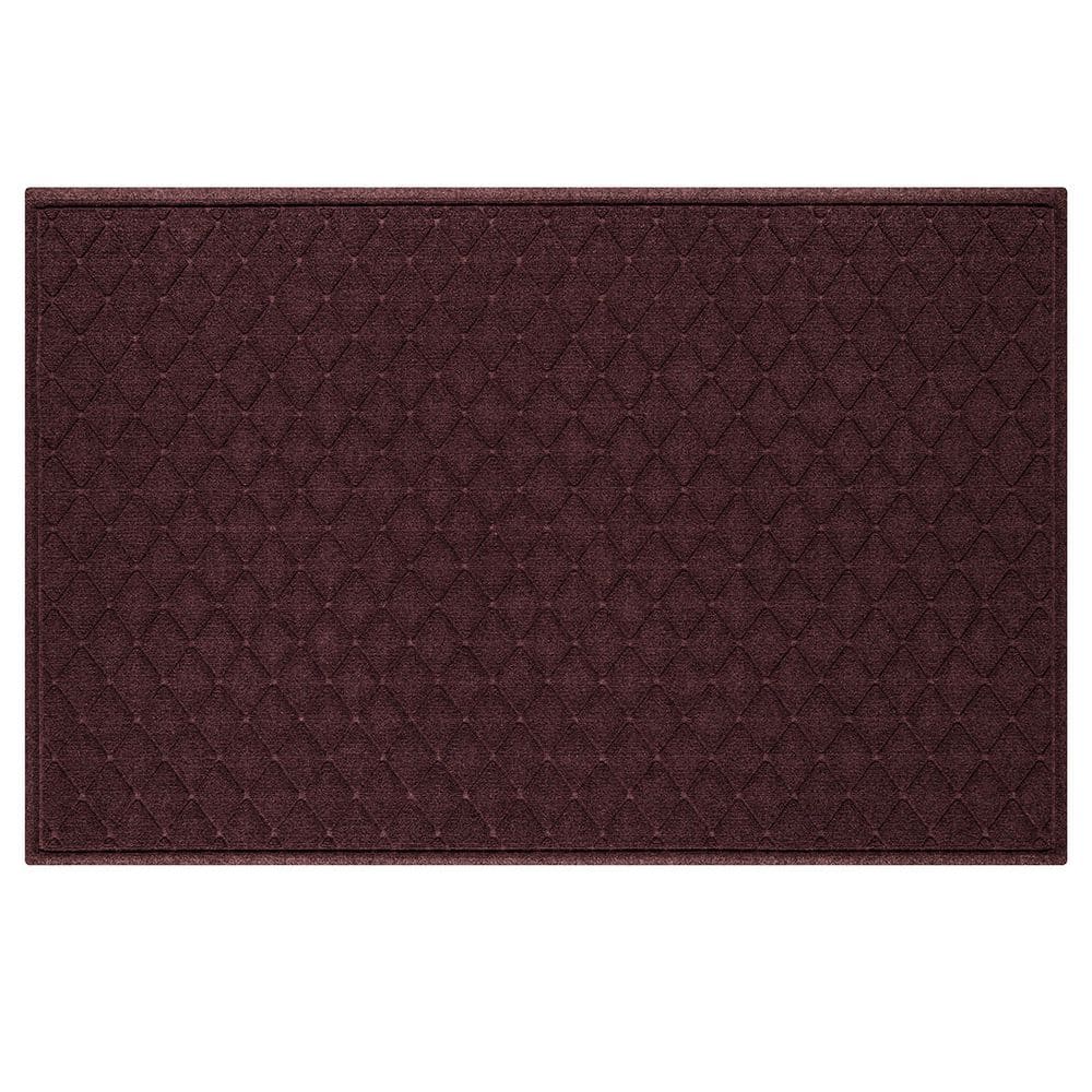 Waterhog Argyle Bordeaux 45 in. x 70 in. PET Polyester Indoor Outdoor Estate Mat - Hercitys