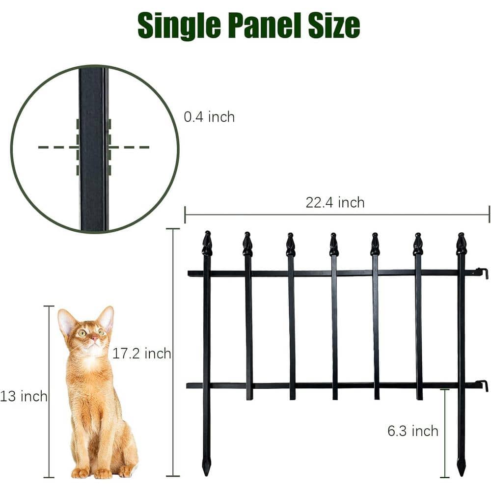 Garden Fence 22″ Wide x 18″ High (5 Panels, Total Length 9.17 feet) Metal Border Folding Fence - Hercitys