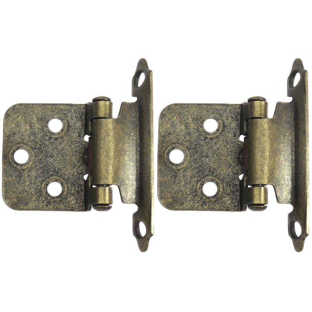 Face Frame Antique Brass Full Inset Self-Closing Hinge (25 -Pack) - Hercitys