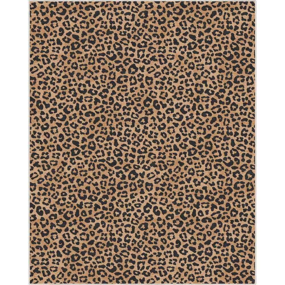 Brown 5 ft. x 7 ft. Animal Prints Leopard Contemporary Pattern Area Rug - Hercitys