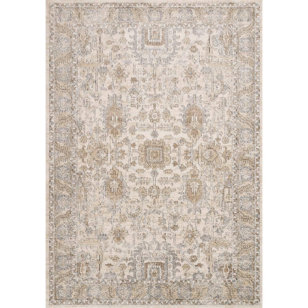 Teagan Ivory/Sand 5 ft. 3 in. x 7 ft. 6 in. Traditional Area Rug - Hercitys