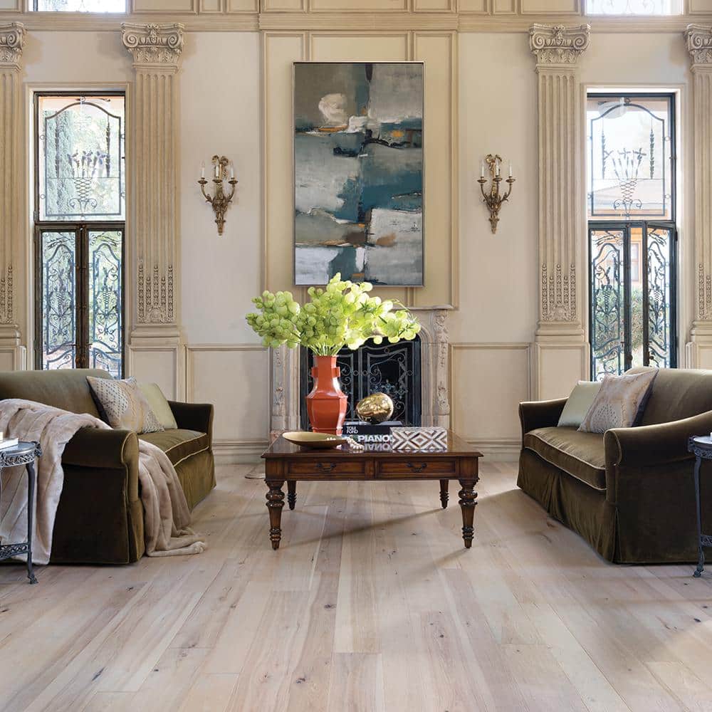 Crescent Hickory 1/2 in. T x 5 & 7 in. W Tongue & Groove Distressed Engineered Hardwood Flooring (24.9 sq. ft./case) - Hercitys