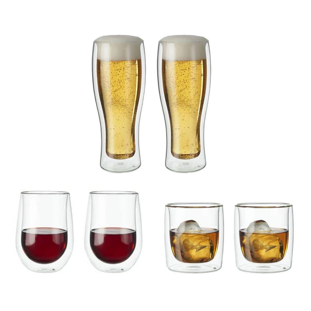 Sorrento 6-pc Double-Wall Entertaining Glassware Set - Hercitys
