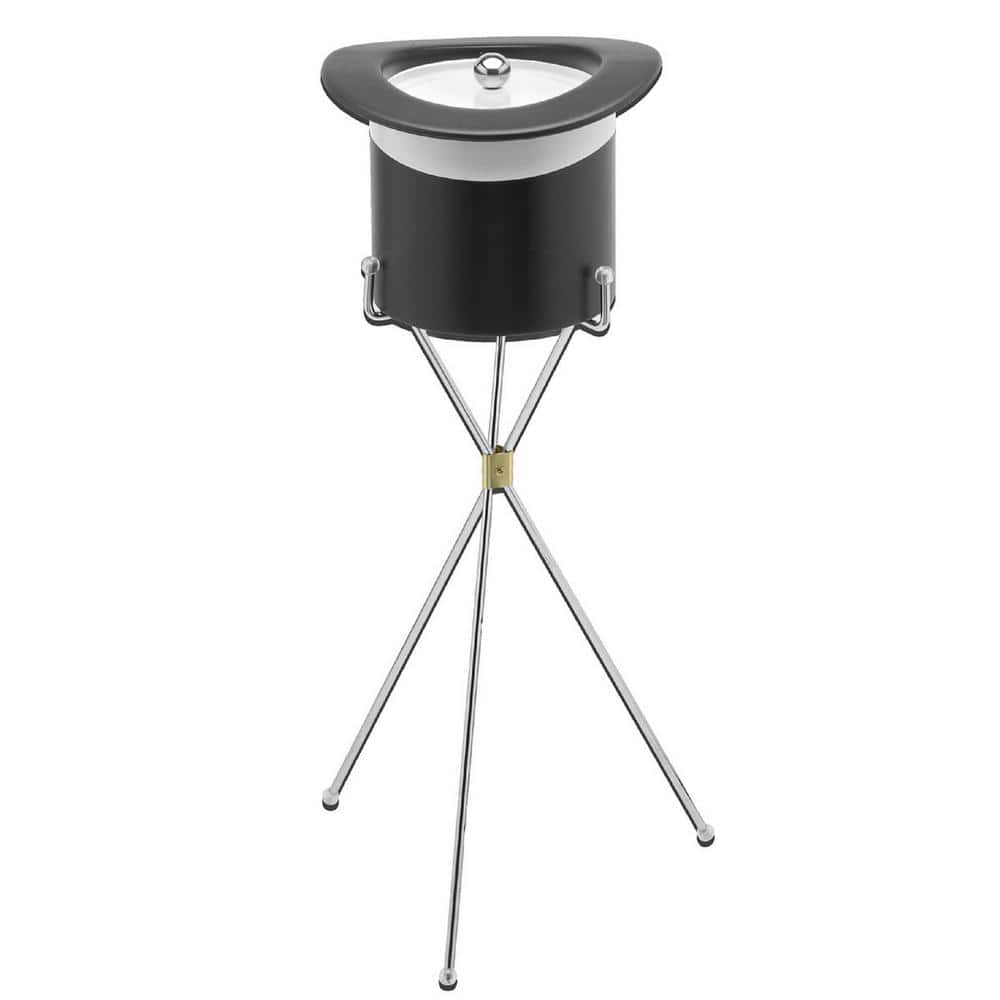 Top Hat 3 Qt. Ice Bucket with Silver Band and Metal Stand - Hercitys