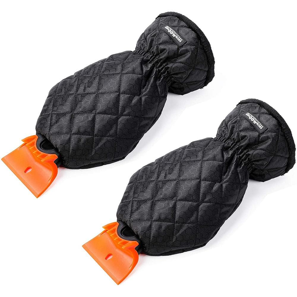 Snow Moover 2-Pack Ice Scraper Mitts for Car Windshield Window - Hercitys