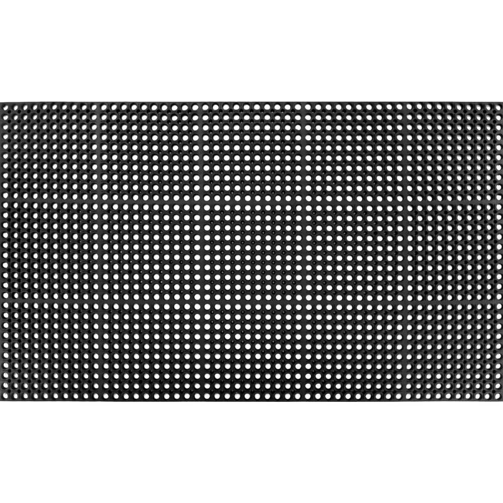 Tru-Tread 7/8 in. Black 3 ft. x 5 ft. Rubber Grease Proof Indoor Commercial Door Mat - Hercitys