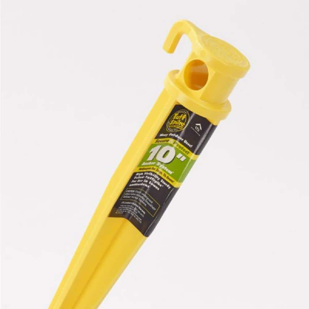 Tuffspike 10 in. Yellow PVC Anchor Spike (Pack of 6) - Hercitys