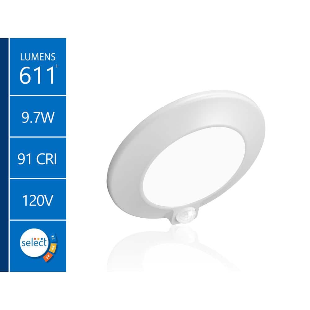 RSDS-M 4 in. White Selectable LED Flush Mount Downlight with Integrated PIR Motion Sensor, 20-Pack - Hercitys