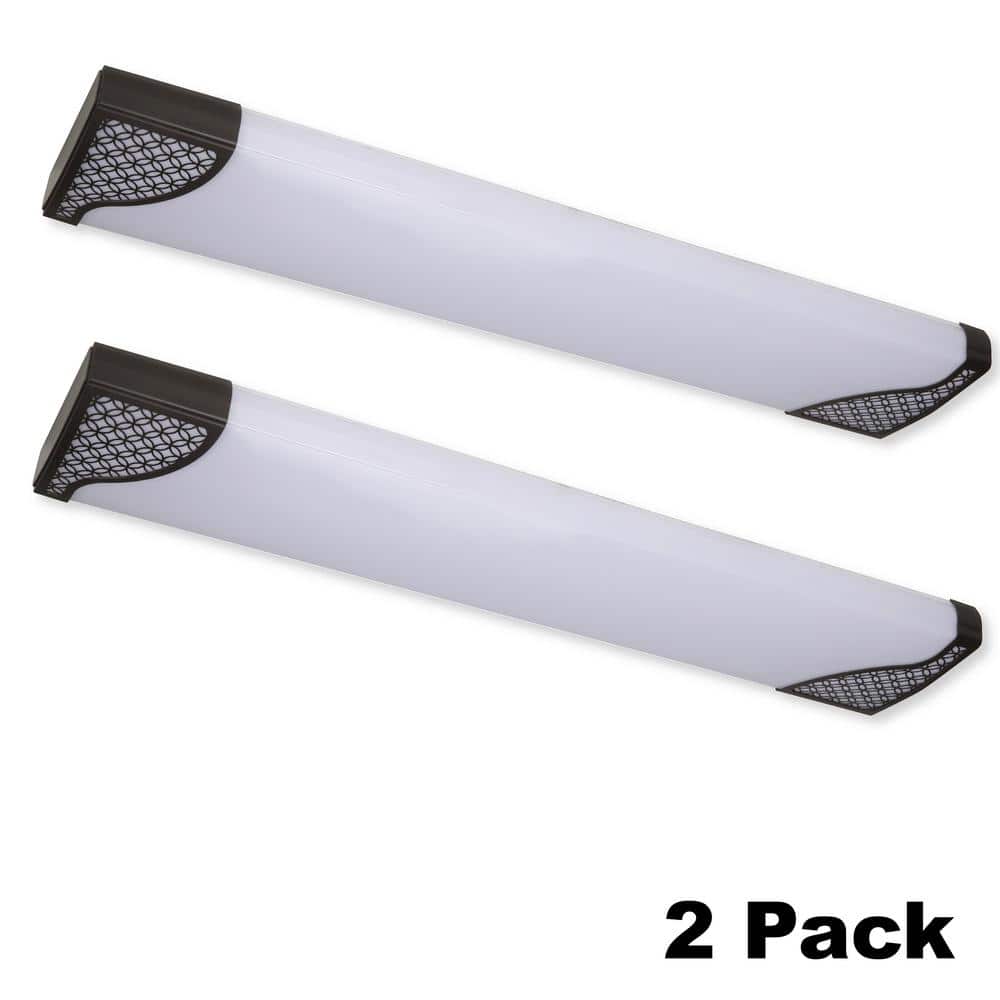 Victoria 48 in. x 10 in. Dark Bronze 4000 Lumens CCT Selectable LED Flush Mount Ceiling Light (2-Pack) - Hercitys