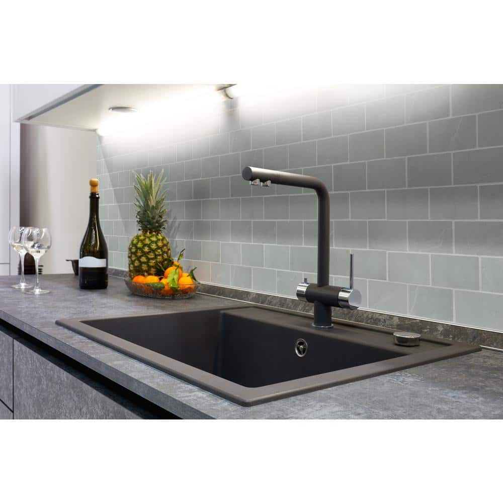 Madison Celeste Subway 12 in. x 12 in. x 0.40 in. Polished Porcelain Mesh-Mounted Mosaic Tile (8 sq. ft./Case) - Hercitys