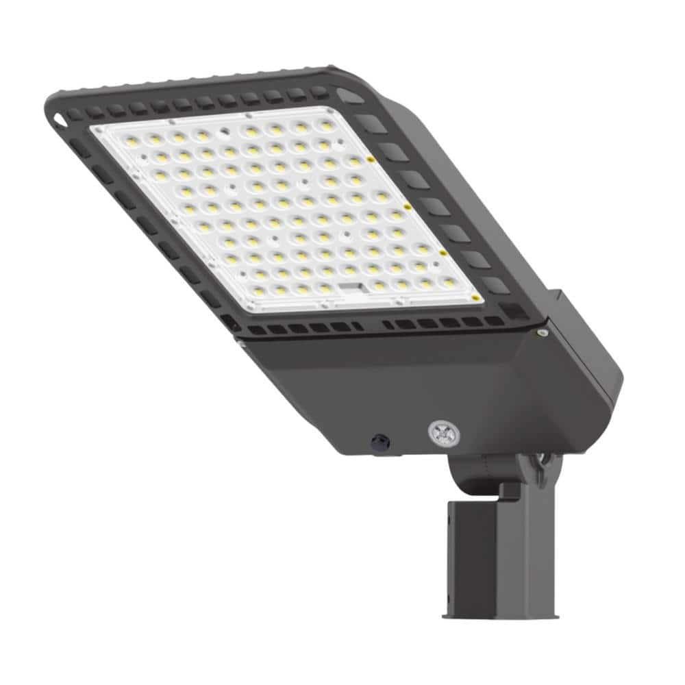 Outdoor 1500-Watt Equivalent Integrated LED Bronze 300W Slip Fitter Parking Lot Light 5000K 39000 Lumens with Photocell - Hercitys
