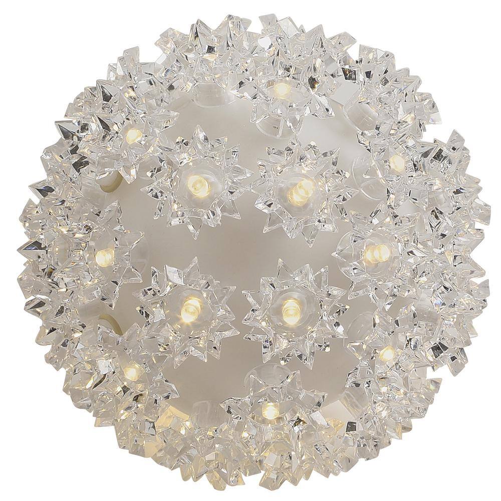 Stay Bright LED 5.5 in. 50-Light Warm White Decorative Super Sphere (4-Piece) - Hercitys