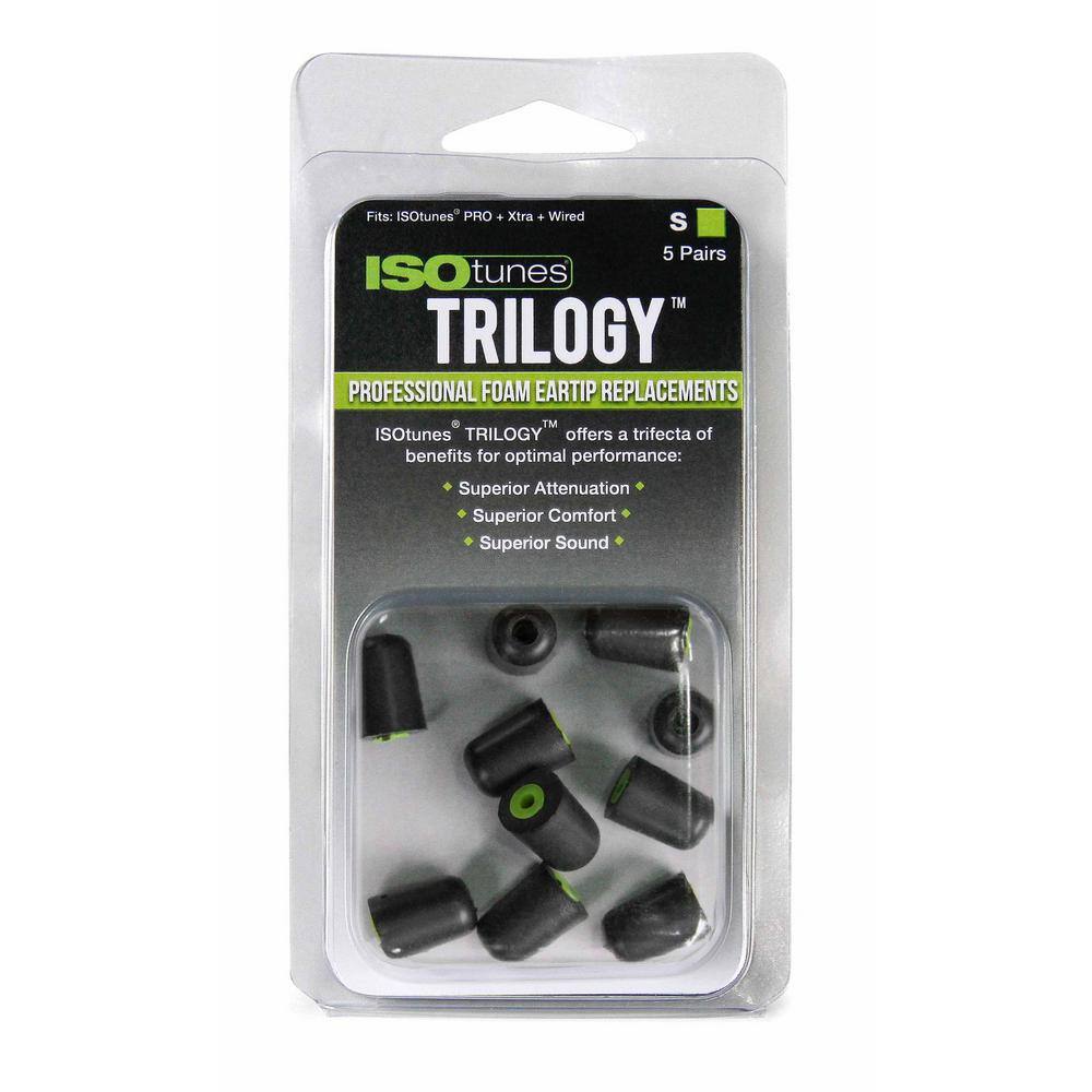 TRILOGY Small Foam Replacement Hearing Protection Eartips for ISOtunes FREE, PRO, XTRA, and WIRED models, 5 Pair Pack - Hercitys