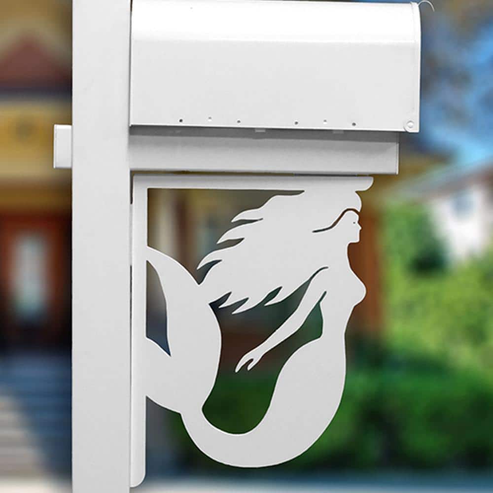 Decorative 16 in. Paintable PVC Mermaid Mailbox or Porch Bracket - Hercitys