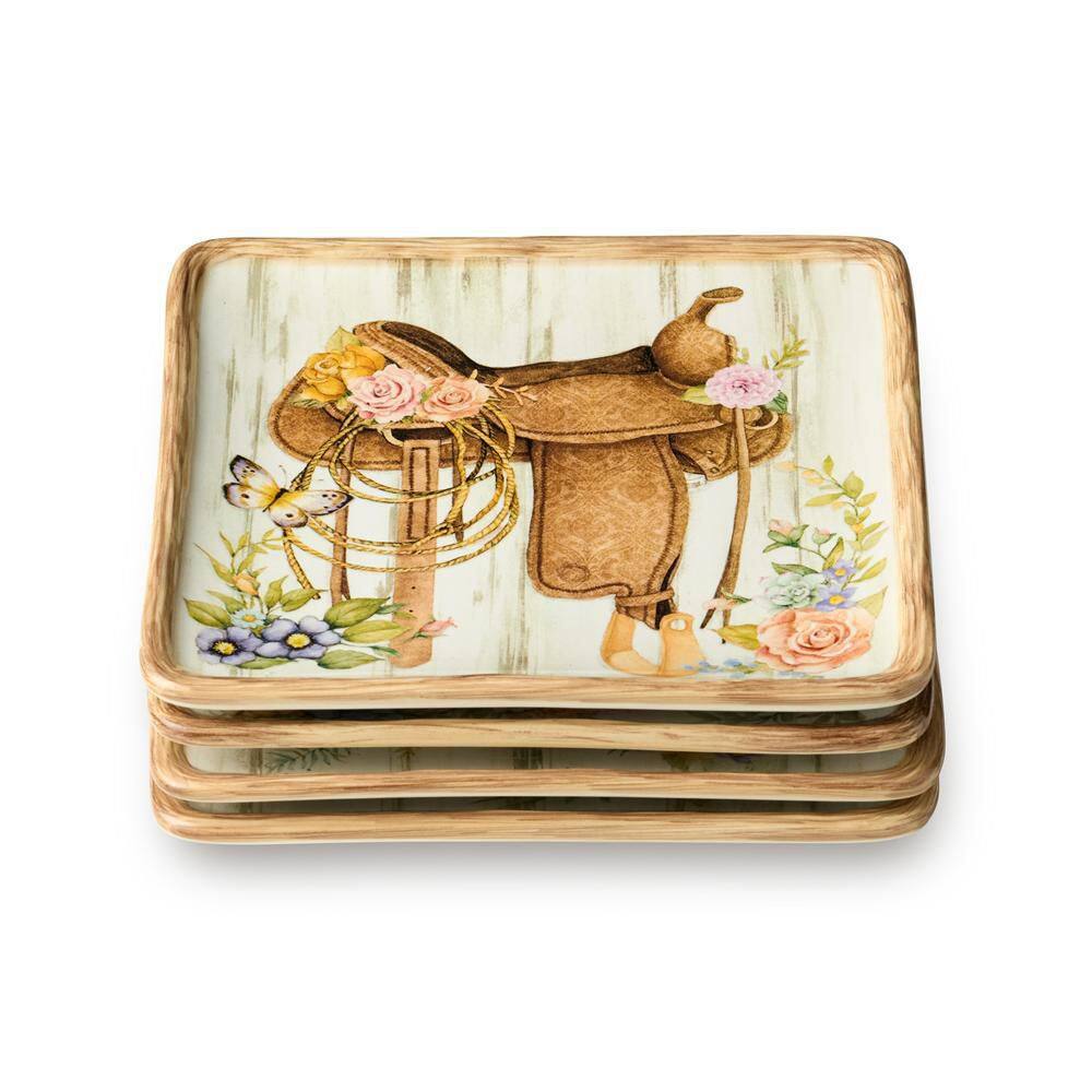 Rosewood Multi-Color Canape Accent Plates (Set of 4) - Hercitys