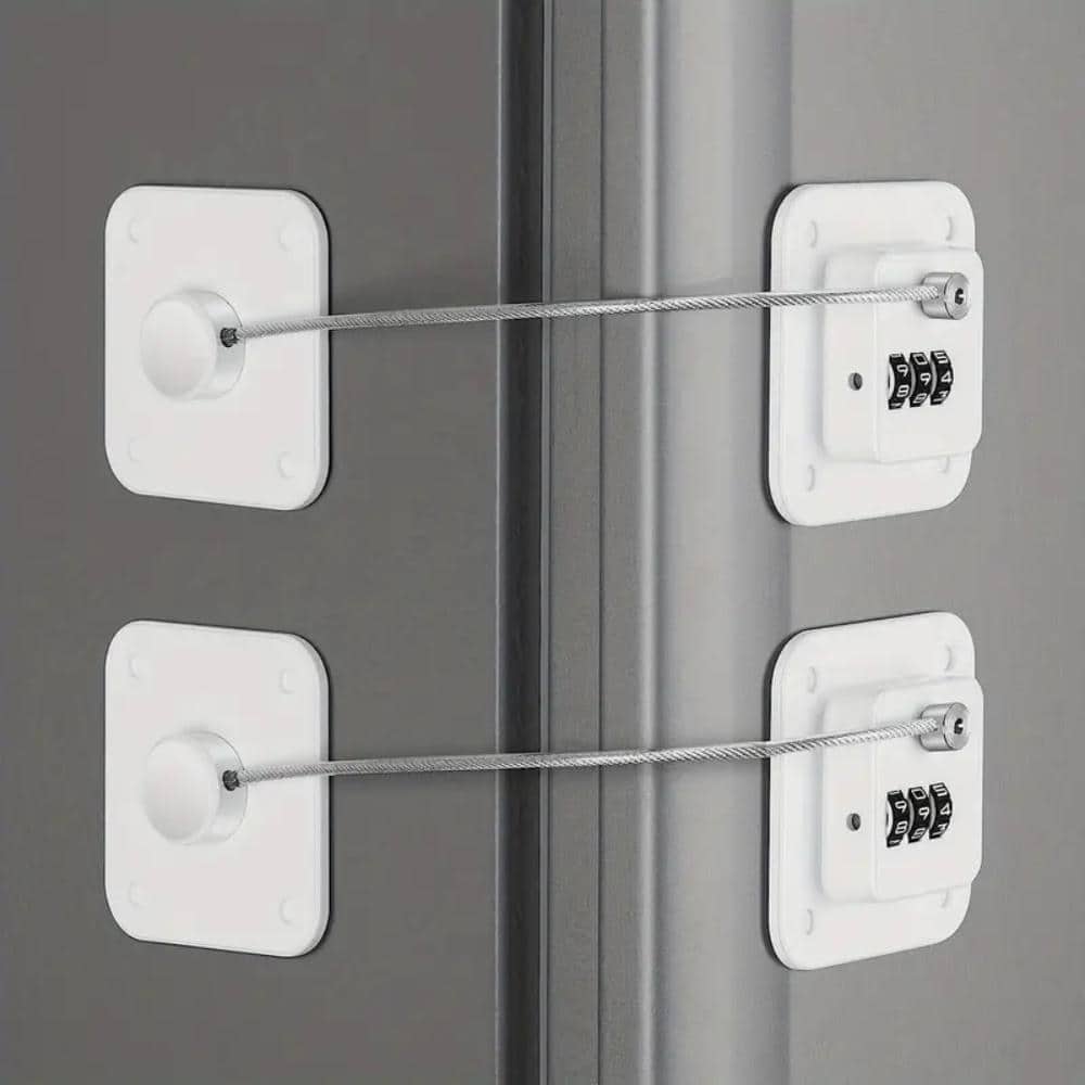 White Combination Lock Lock Child Proofing Lock for Cabinets Window Baby Locks (2-Pack) - Hercitys