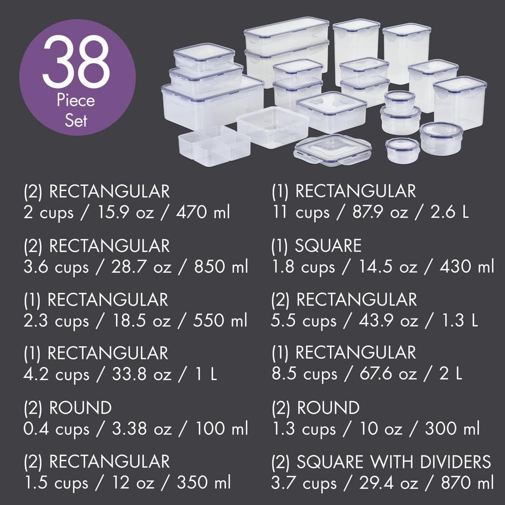 Storage 38-Piece Food Storage Container Set - Hercitys