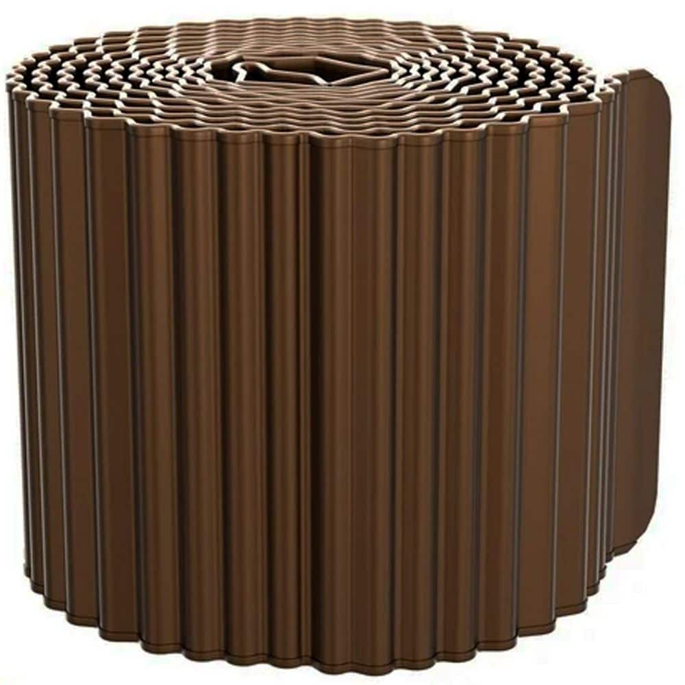 8in x 20ft Corrugated Metal Edging Coffee Durable Stylish Design Garden Landscape Brown Metal Border Fence - Hercitys