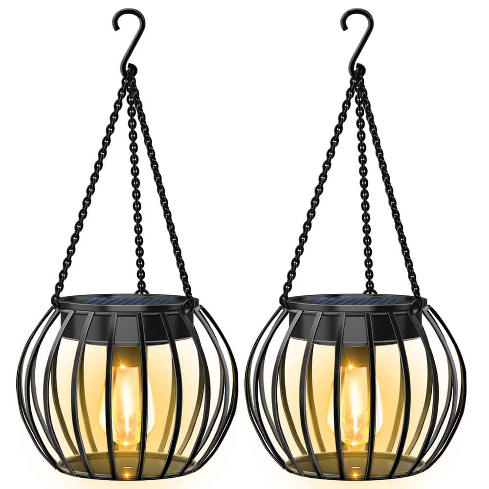 Outdoor Waterproof Lanterns Decorative, Outdoor Lights Solar Powered, 2 Pack - Hercitys