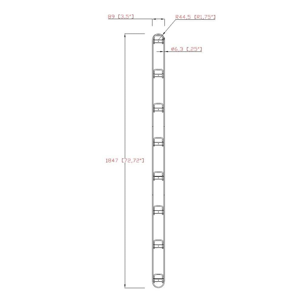 Matte Black Steel 8-Shelf Wall-Mounted Sports Ball Rack Storage with Mounting Hardware - Hercitys