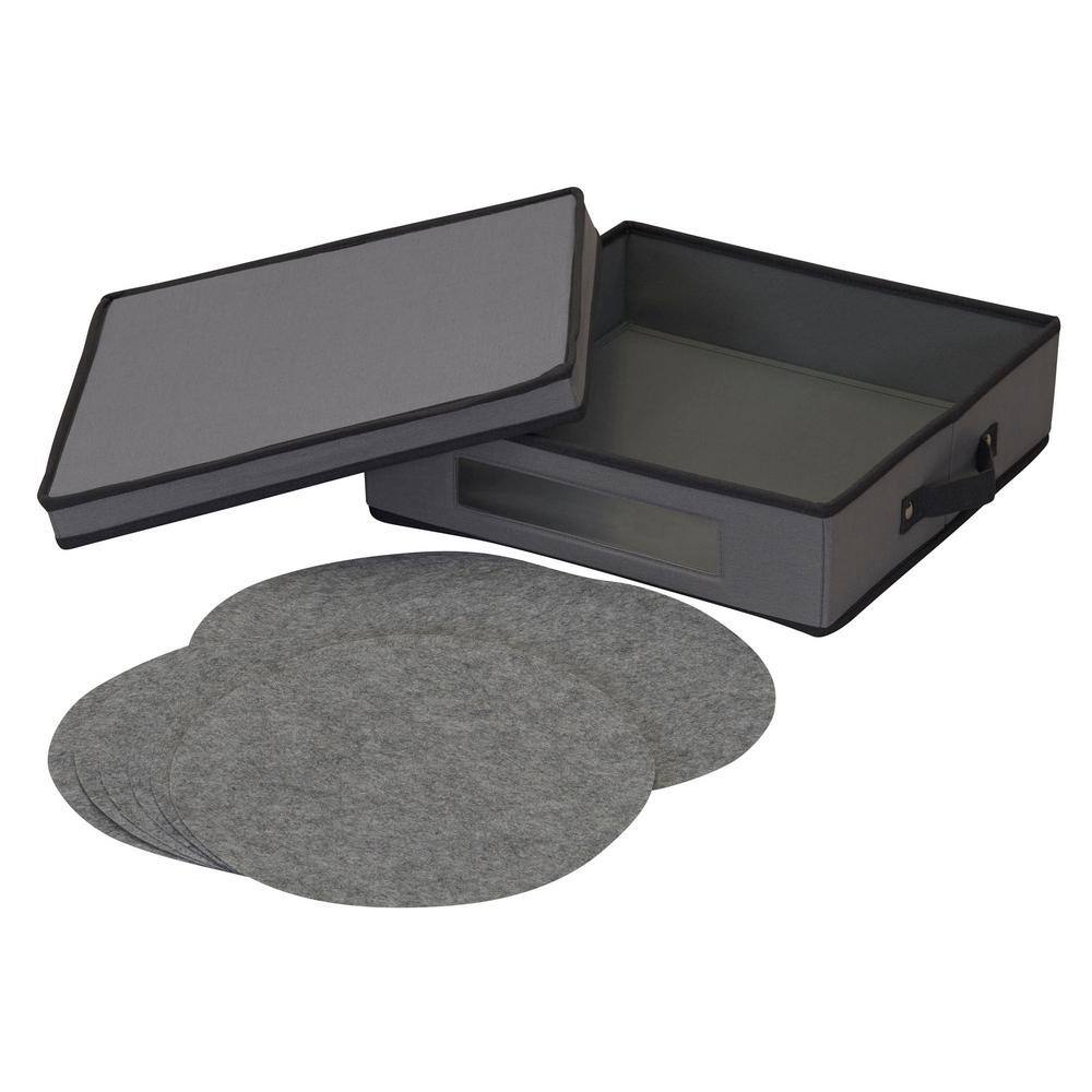 Charger Plate Storage Box, Holds 12 Charger Plates in Gray - Hercitys