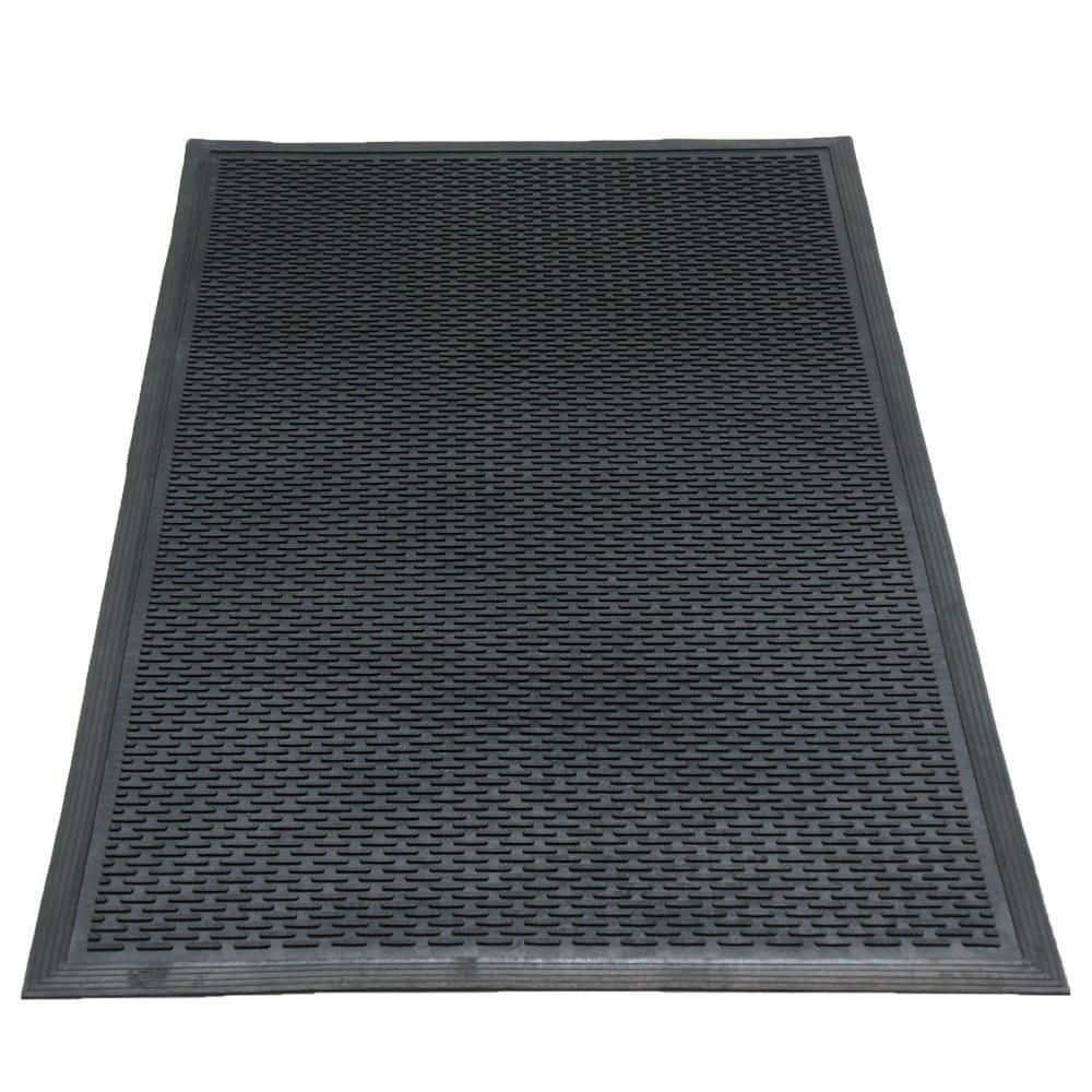 Dura-Scraper Linear 48 in. x 72 in. Black Commercial Rubber Indoor/Outdoor Entrance Door Mat - Hercitys