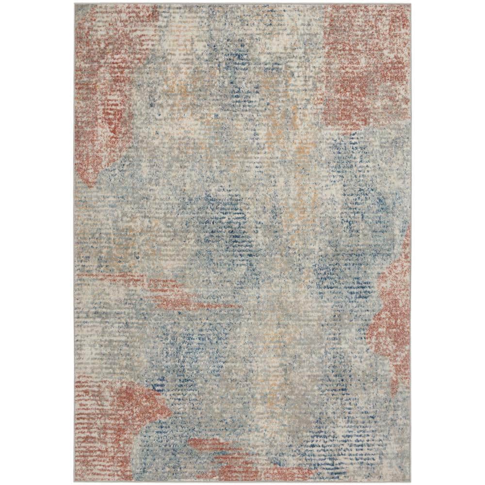 Concerto Ivory/Multi 5 ft. x 7 ft. Abstract Contemporary Area Rug - Hercitys