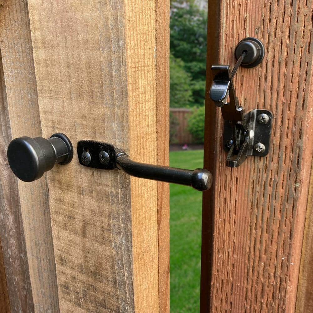 Black All-In-One Two Sided Gate Latch - Hercitys