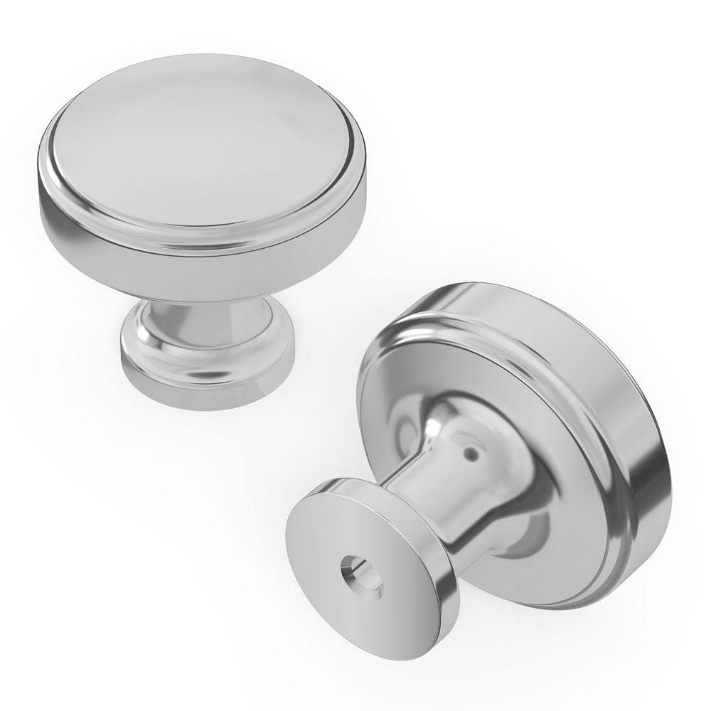 Piper 1-1/4 in. Diameter Chrome Cabinet Knob (10-Pack) - Hercitys