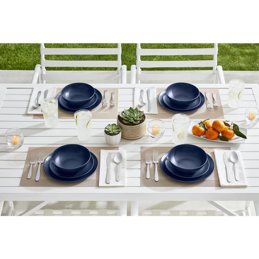 Taryn Melamine Salad Plates in Matte Midnight Blue (Set of 6) - Hercitys