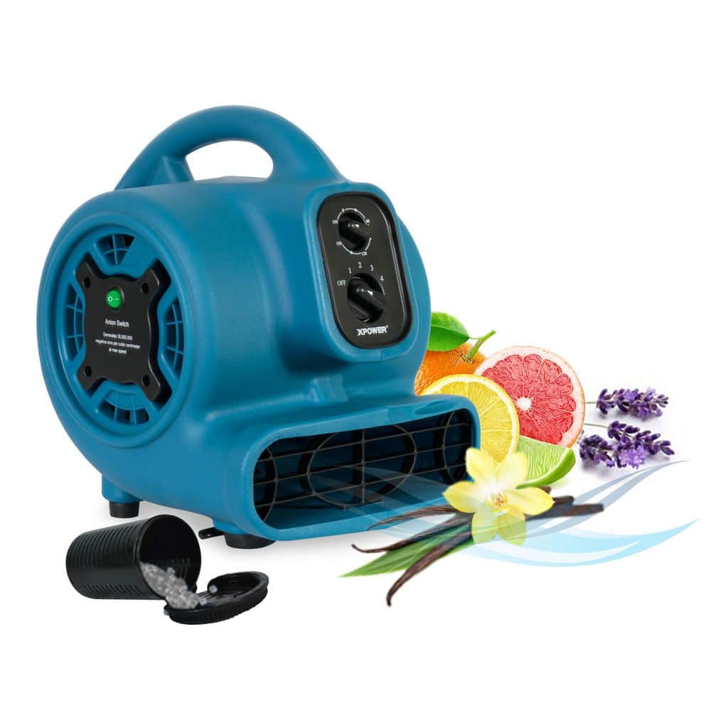 Freshen Aire 8.75 in. 800 CFM 4 Speeds Scented Air Mover Blower Fan with Timer and Negative Ion Generator - Hercitys