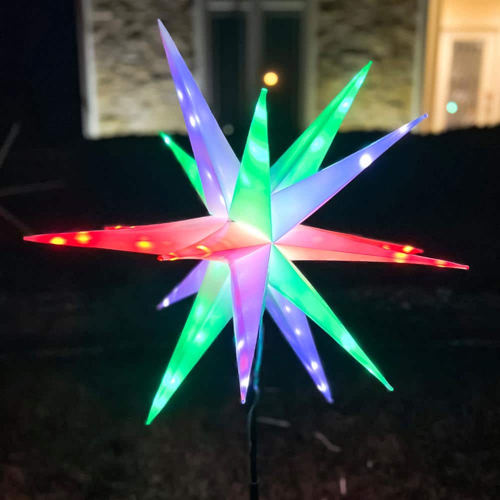 Twinklers 22 in. LED Decorative Star Indoor/Outdoor with Multiple Illumination Functions + Yard Stake + Hanging Hardware - Hercitys