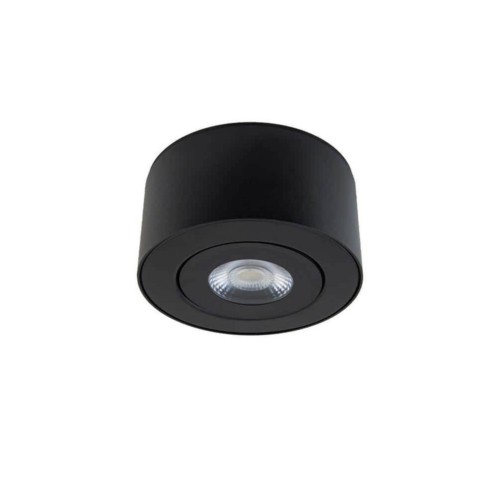 Peek 1-Light Black LED Outdoor Flush Mount Light with Universal Voltage and Selectable CCT - Hercitys