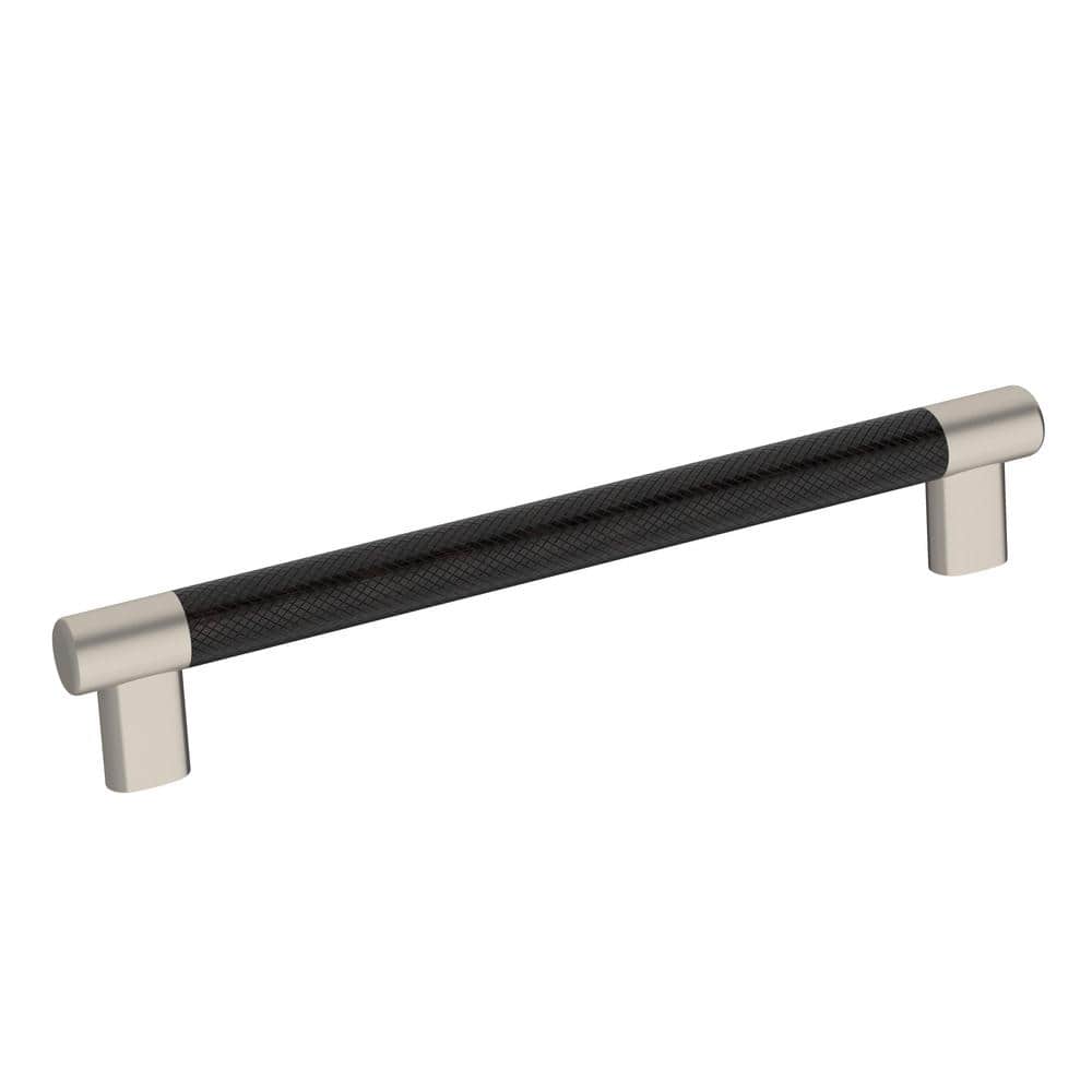 Esquire 8 in. (203mm) Modern Satin Nickel/Oil Rubbed Bronze Bar Cabinet Pull - Hercitys