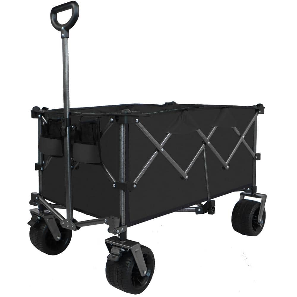 7 cu. ft. Fabric Garden Cart, 450 lbs. Capacity, Adjustable Handle, with Cup, Holders Carry Bag, Outdoor, Camping - Hercitys