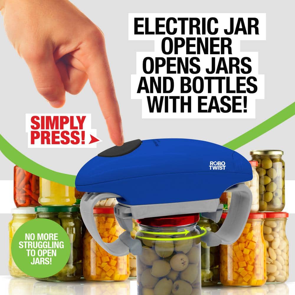 Robo Twist Hands-Free Electric Automatic Jar Opener in Blue - Hercitys