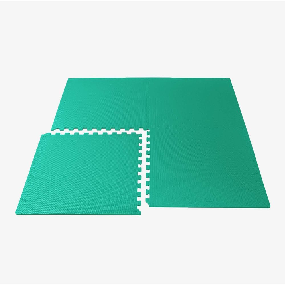 Green 24 in. W x 24 in. L x 3/8 in. T Interlocking Foam Gym Flooring Mat (6 Tiles/Pack) (24 sq. ft. ) - Hercitys
