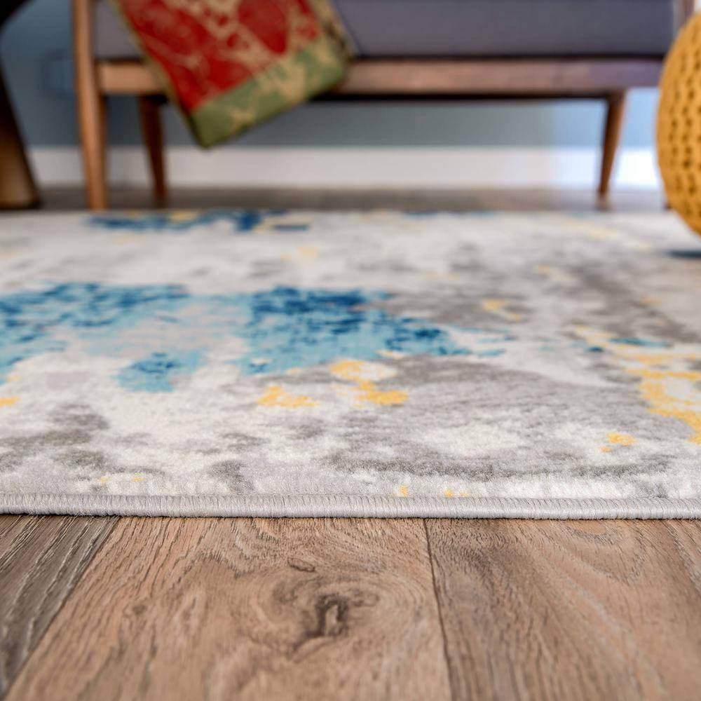 Transitional Distressed Modern Cream 5 ft. x 7 ft. Area Rug - Hercitys