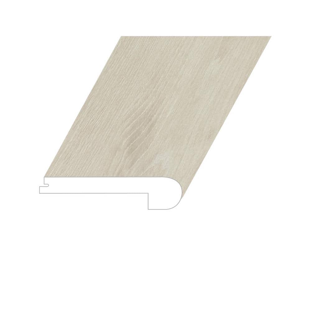 Lineage Allure Grey 1 in. Thick x 4.5 in. W x 94.5 in. L Waterproof Laminate Embossed Wood Look Flush Stair Nose Molding - Hercitys